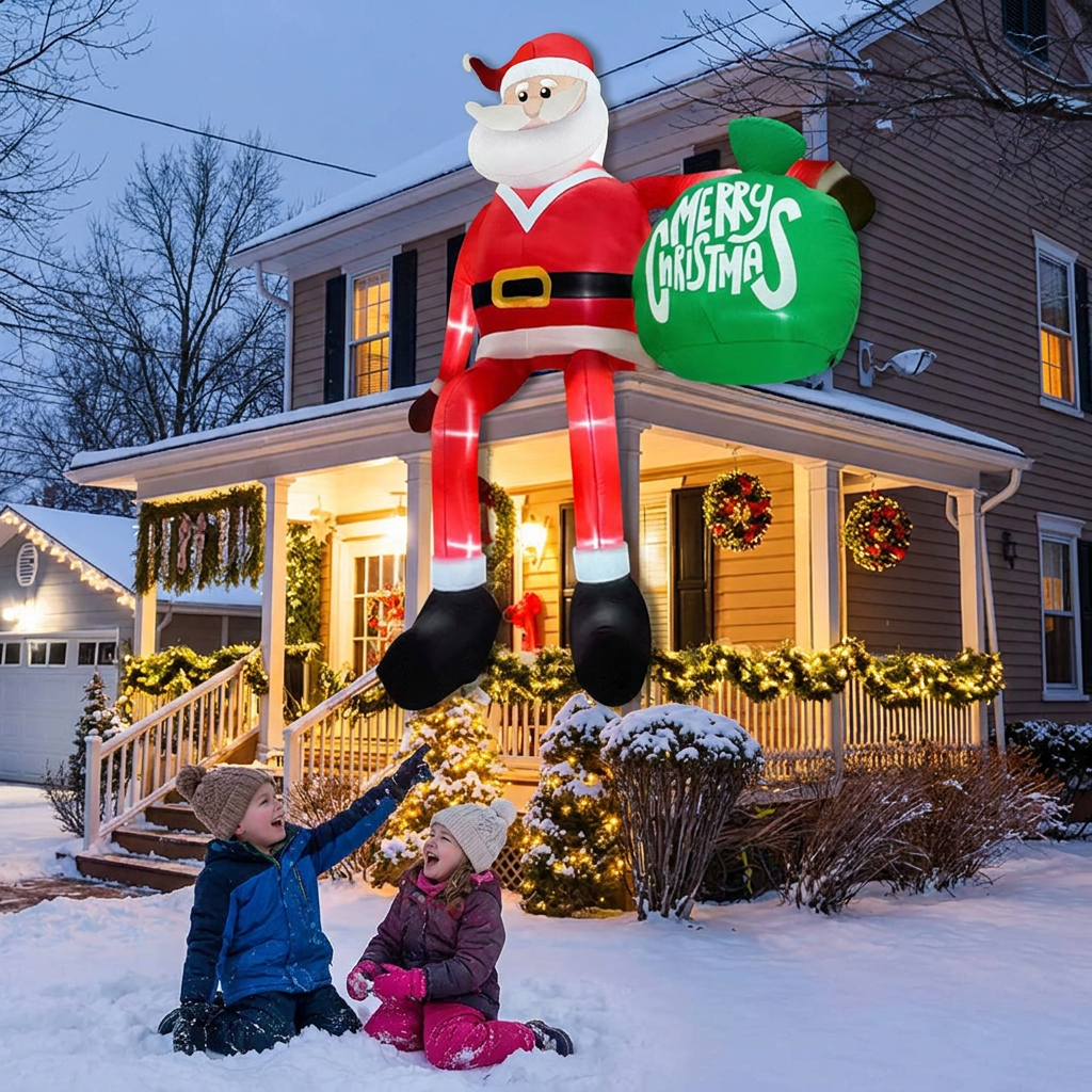 Giant 8FT LED Climbing Santa lifestyle