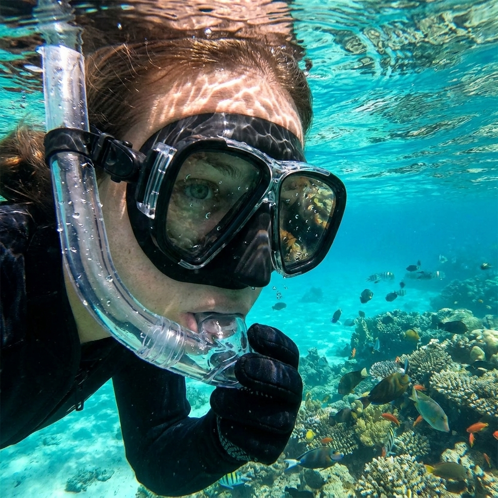 Snorkeling Mask with Dry Top System lifestyle