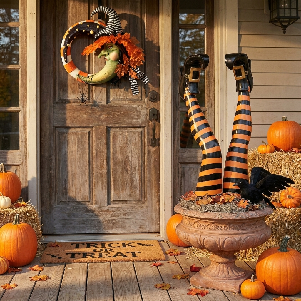 Witch Leg Stakes Halloween Decoration lifestyle