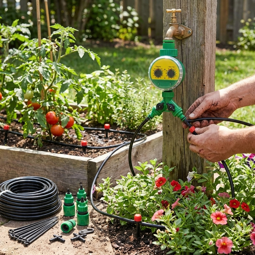 Drip Irrigation System With Automatic Timer lifestyle