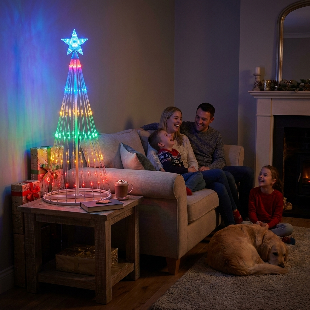 Multicolor LED Outdoor Christmas Tree Lightshow lifestyle