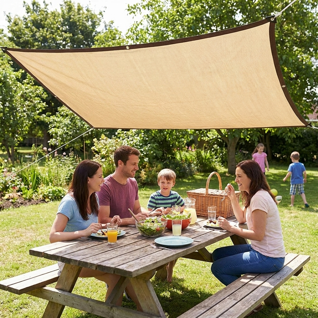 Outdoor Mesh Patio Sun Shade Sail Canopy lifestyle