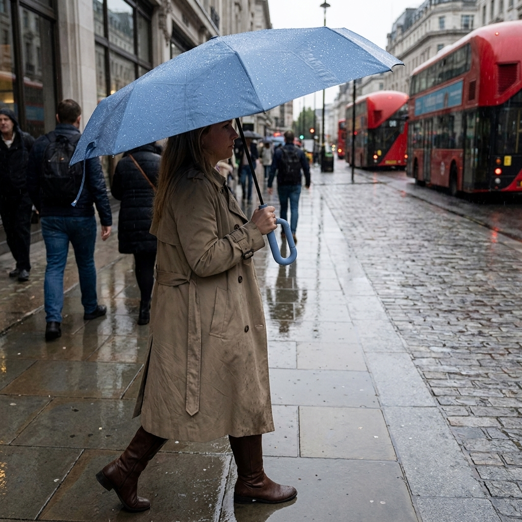 Stormproof Umbrella With Reflective Edge lifestyle