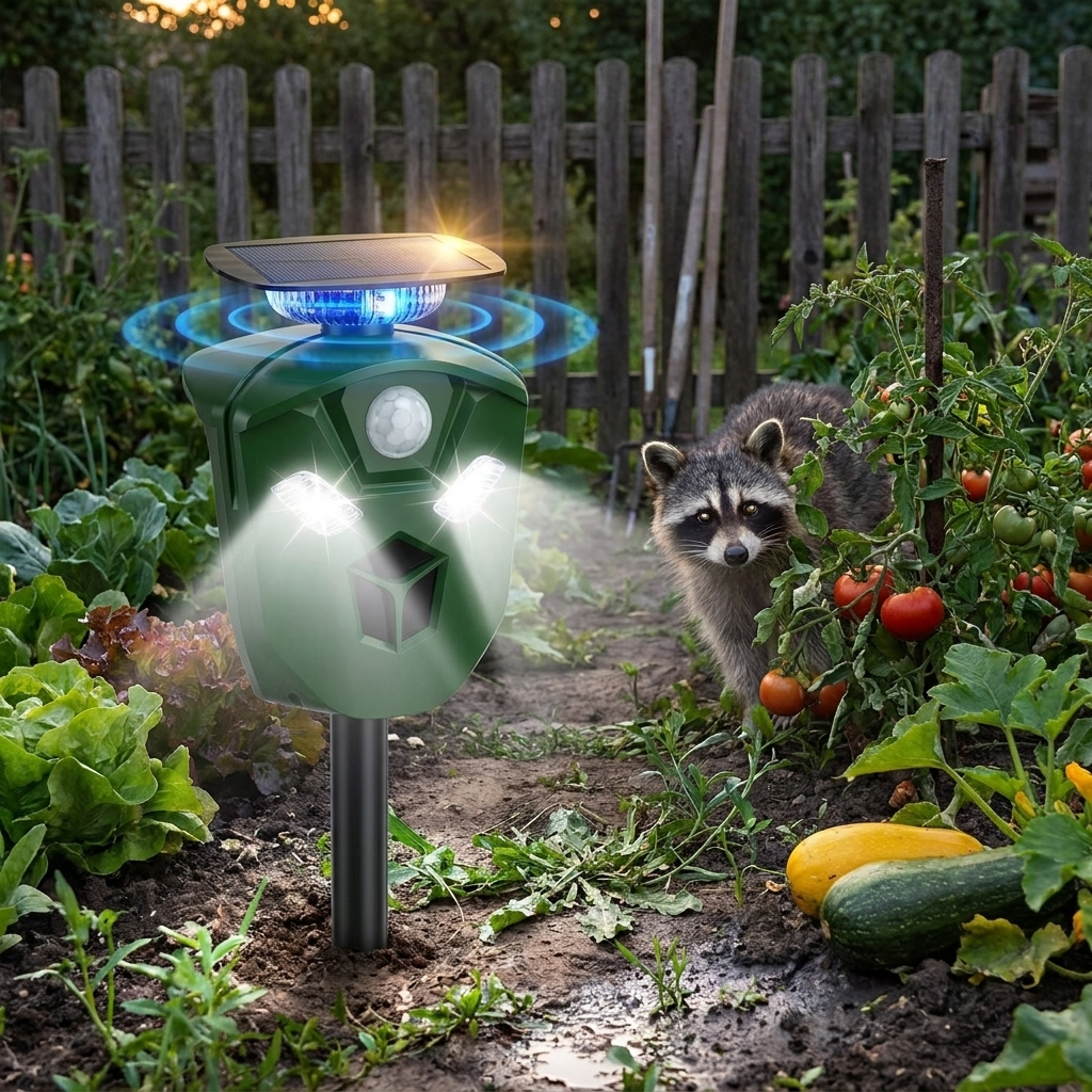 360 Solar Ultrasonic Animal Repeller lifestyle