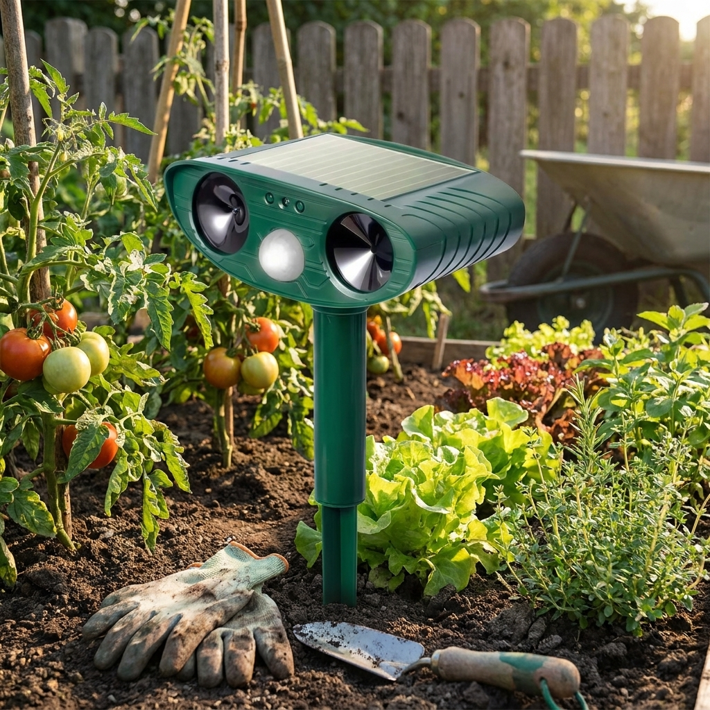 Solar-Powered Animal Repeller With Ultrasound lifestyle