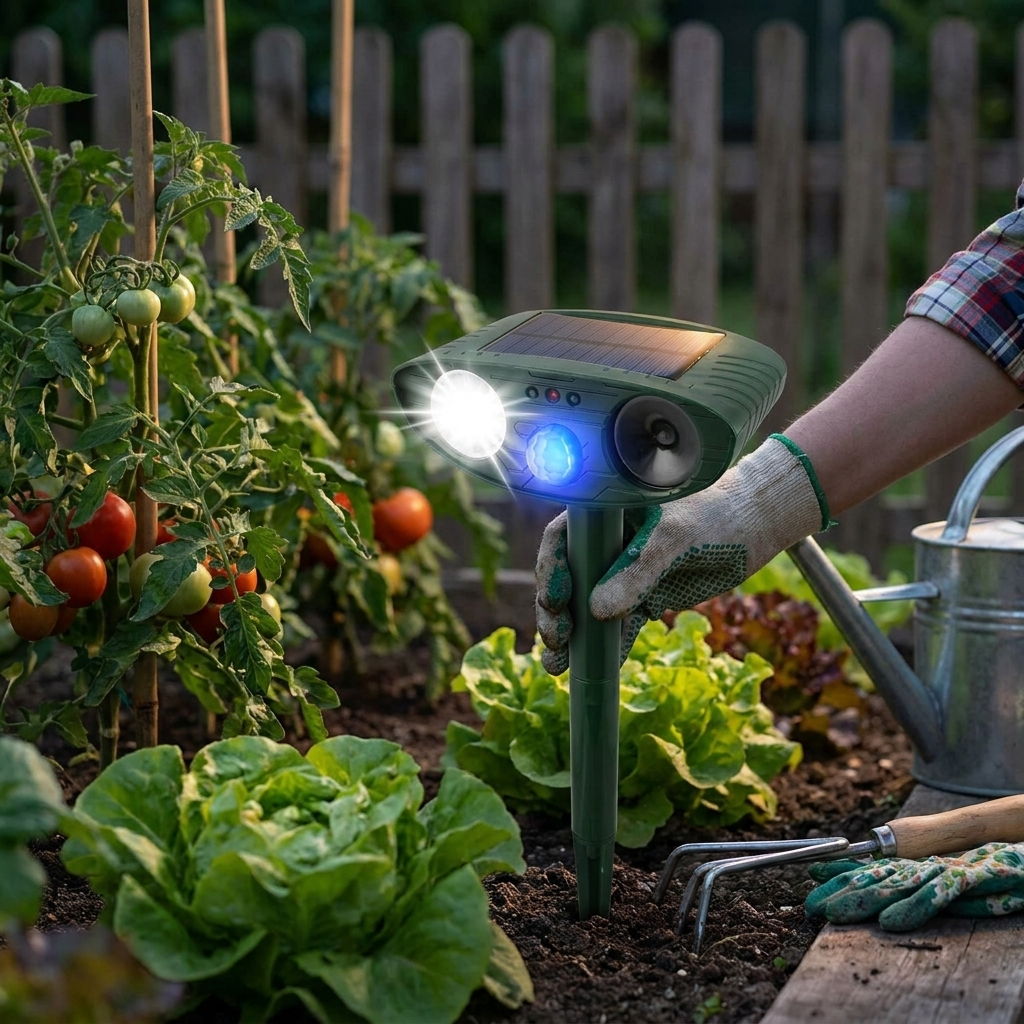 Solar-Powered Ultrasonic Animal Repellent lifestyle