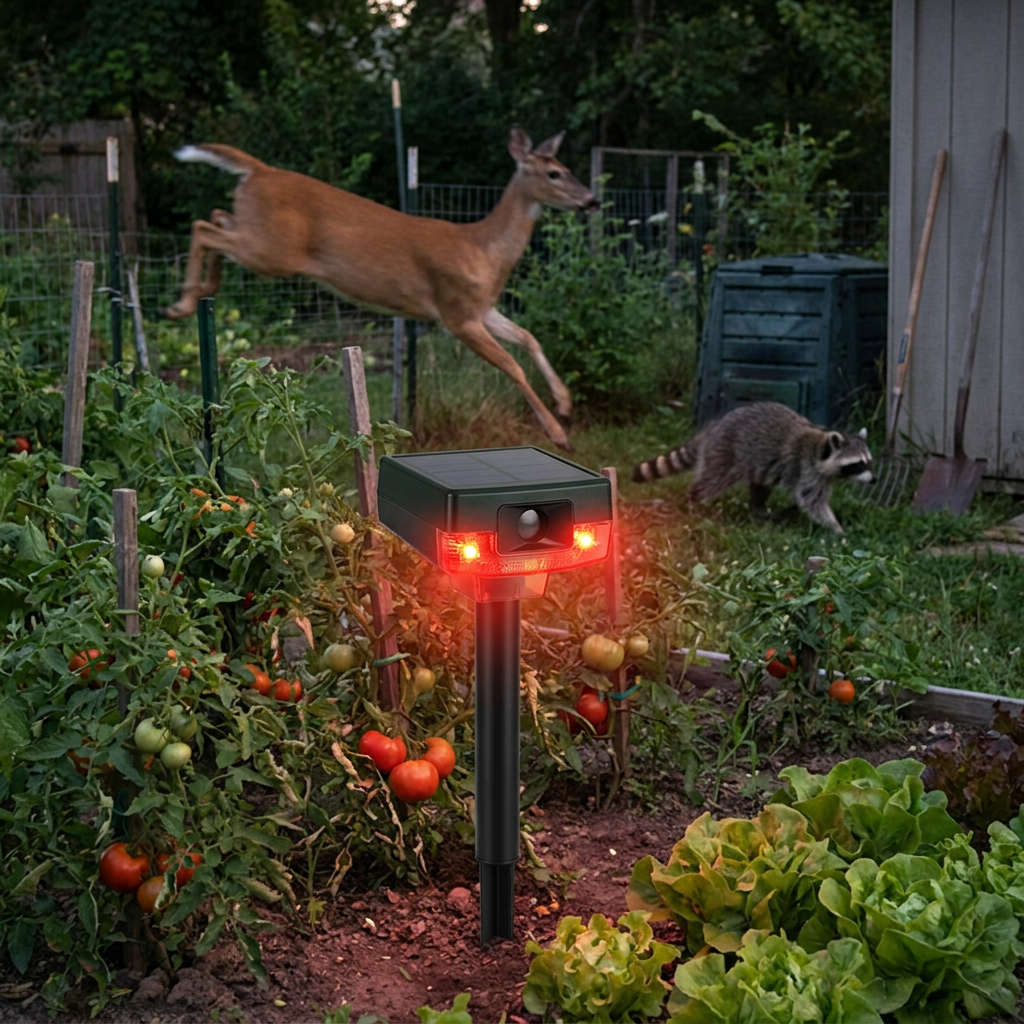 Solar Bird Repeller with Flashing Light lifestyle