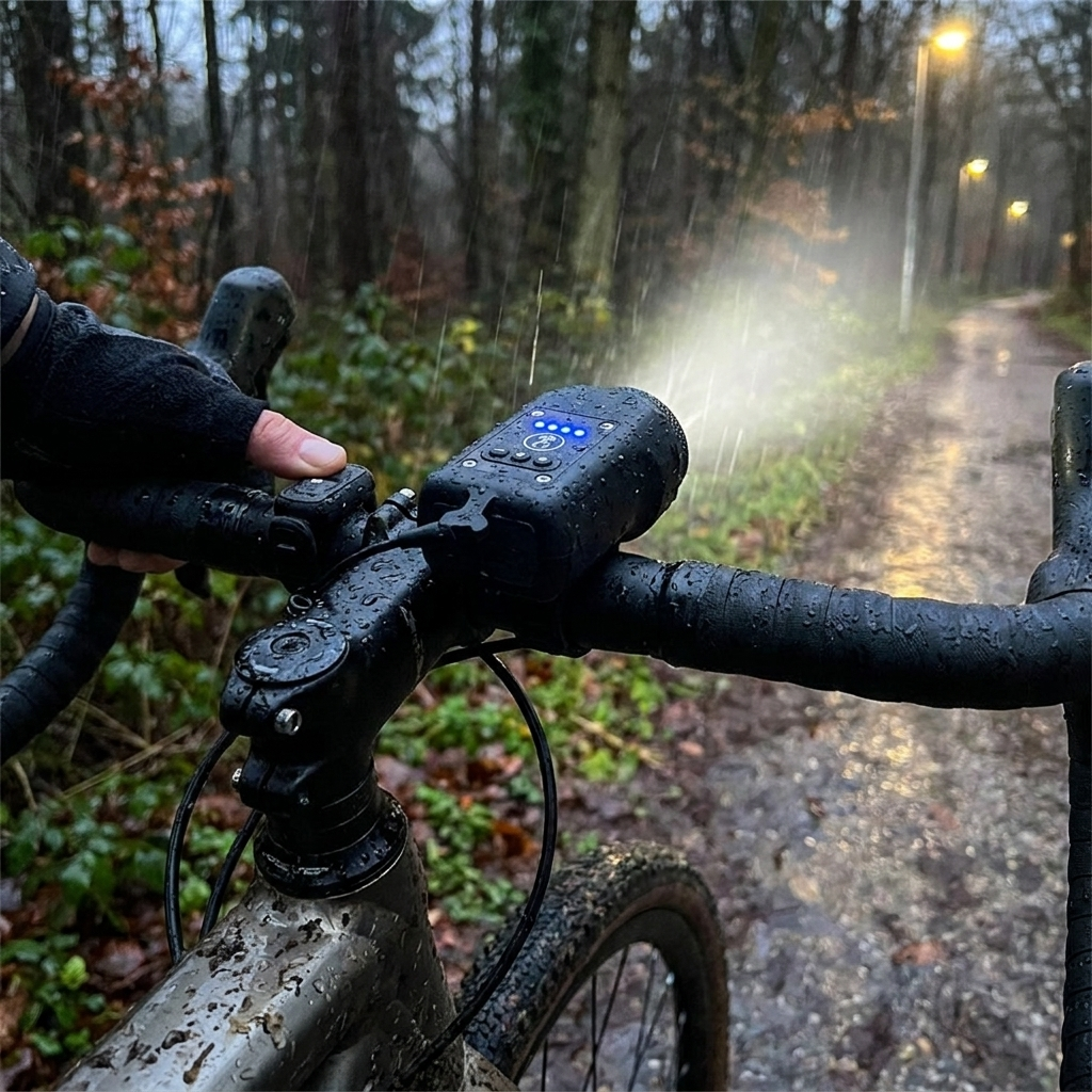 Electric Bike Horn and Front Light lifestyle