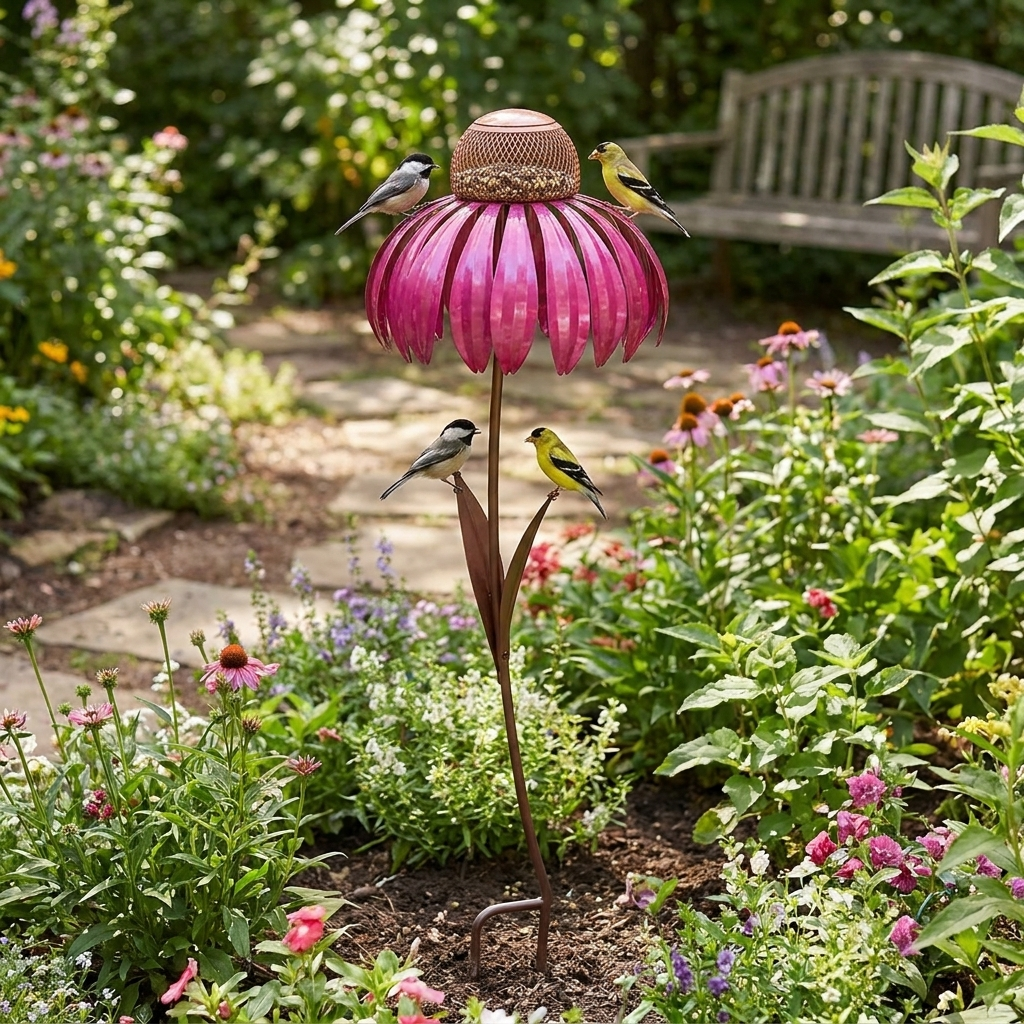 Outdoor Flower Bird Feeder lifestyle