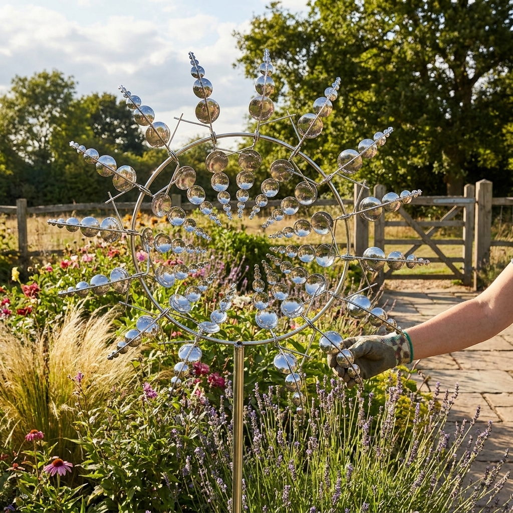 Metal Garden Windmill Dual Motion Wind Spinner lifestyle