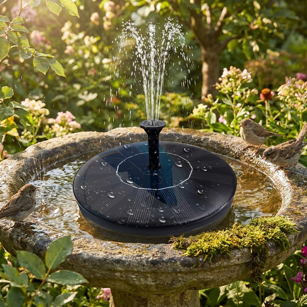 Solar-Powered Garden Fountain Pump lifestyle
