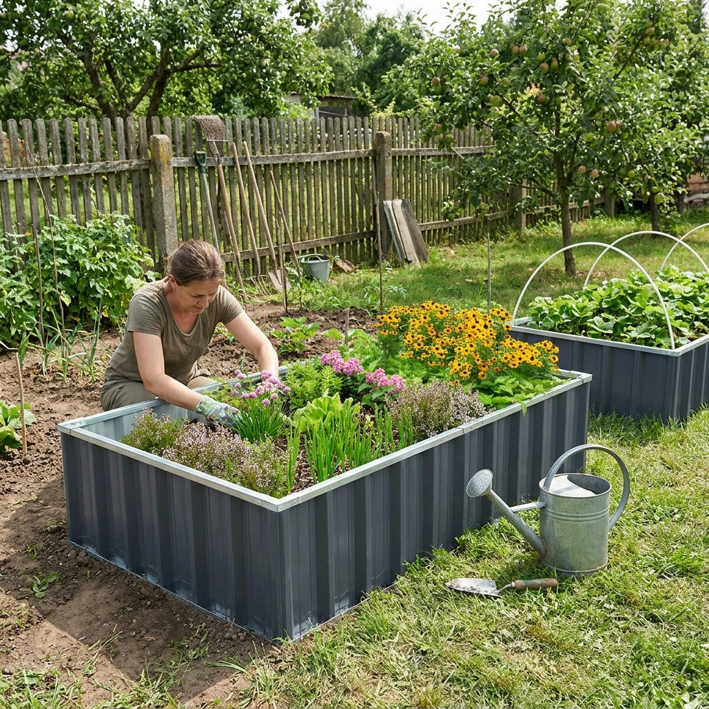Outdoor Raised Garden Bed lifestyle