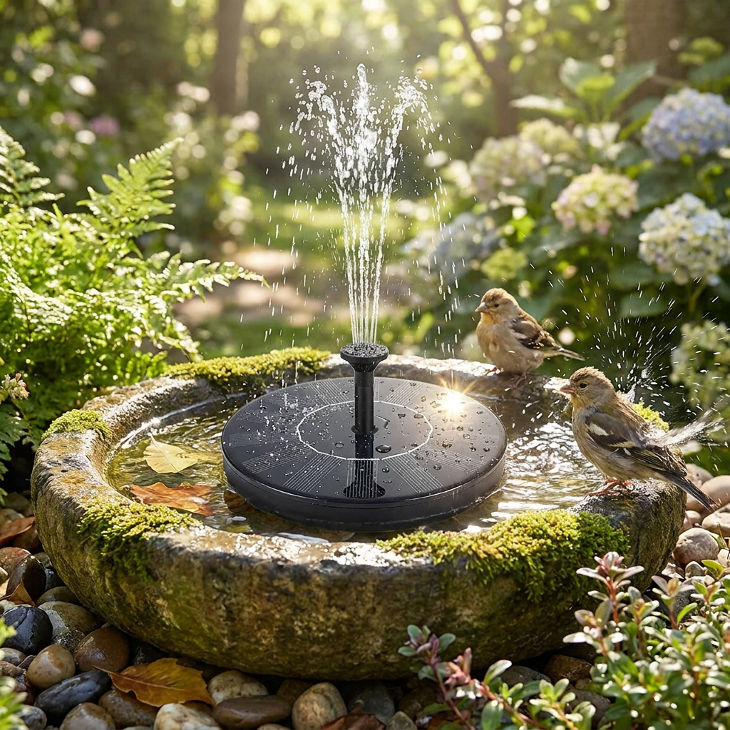 Solar-Powered Garden Fountain Pump lifestyle