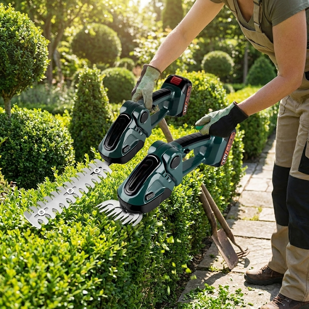 Cordless 2-in-1 Hedge Trimmer Mower lifestyle