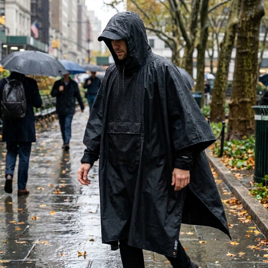 Packable Rain Poncho lifestyle