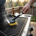 Steam Grill Brush with Scraper lifestyle