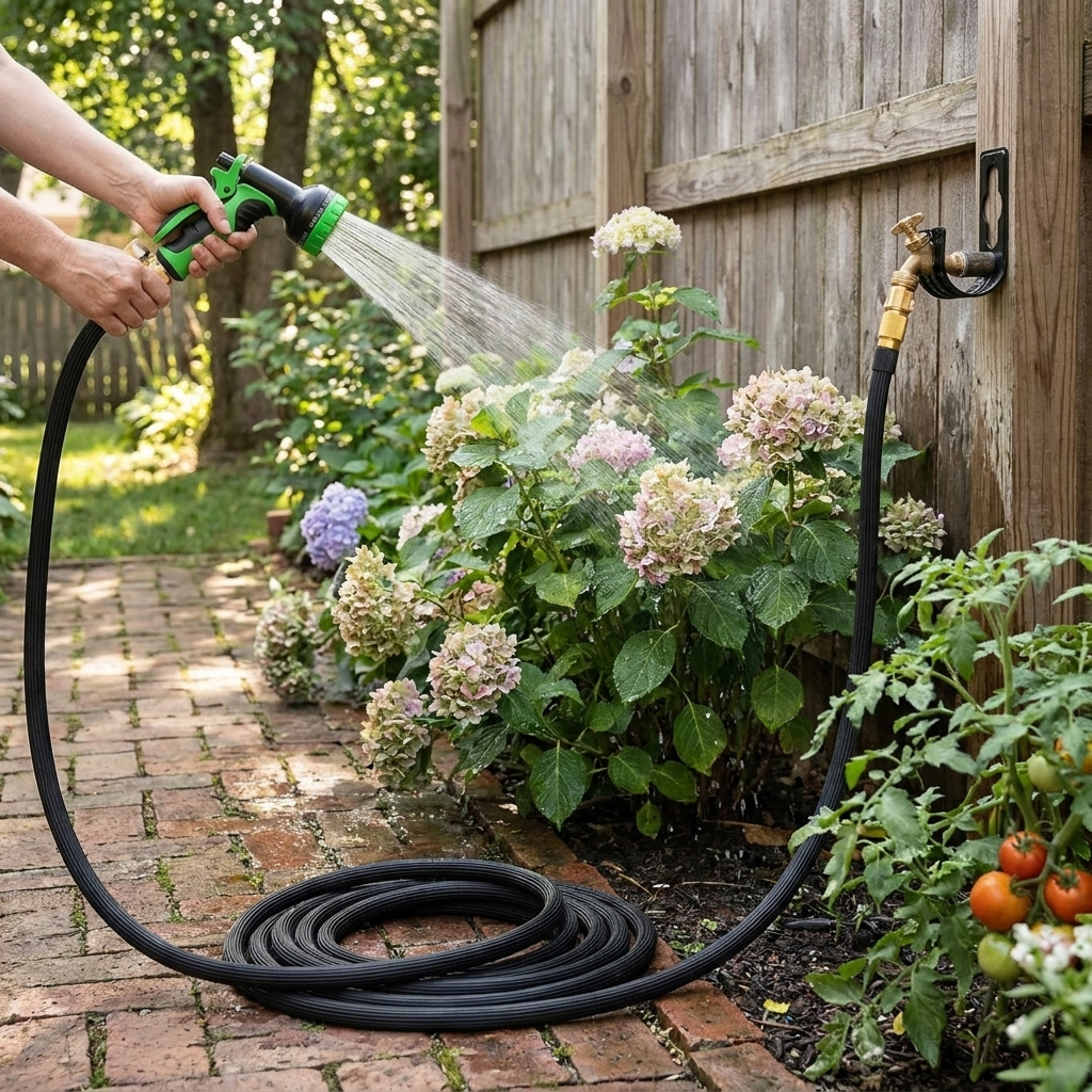 Expandable Garden Hose with Spray Nozzle lifestyle