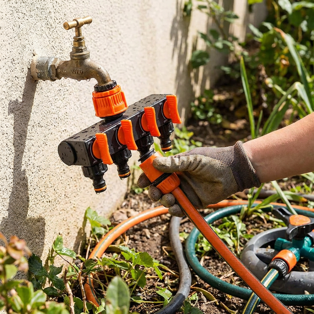 Garden Hose Splitter 4 Way lifestyle