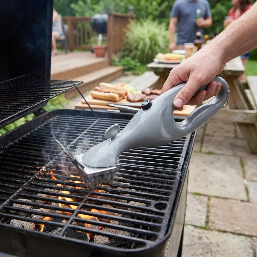 Steam Cleaning Barbecue Grill Brush lifestyle
