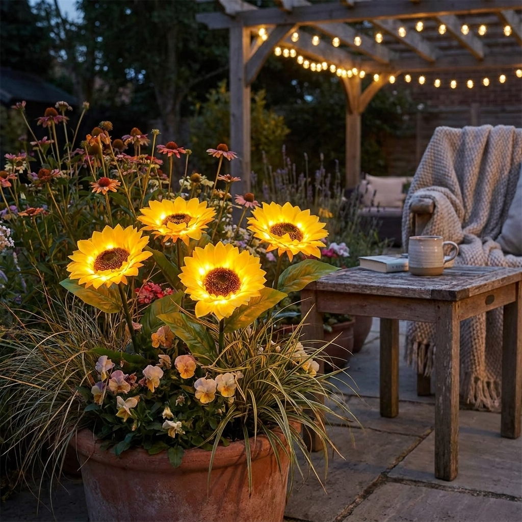 Outdoor Solar Sunflower Garden Light lifestyle