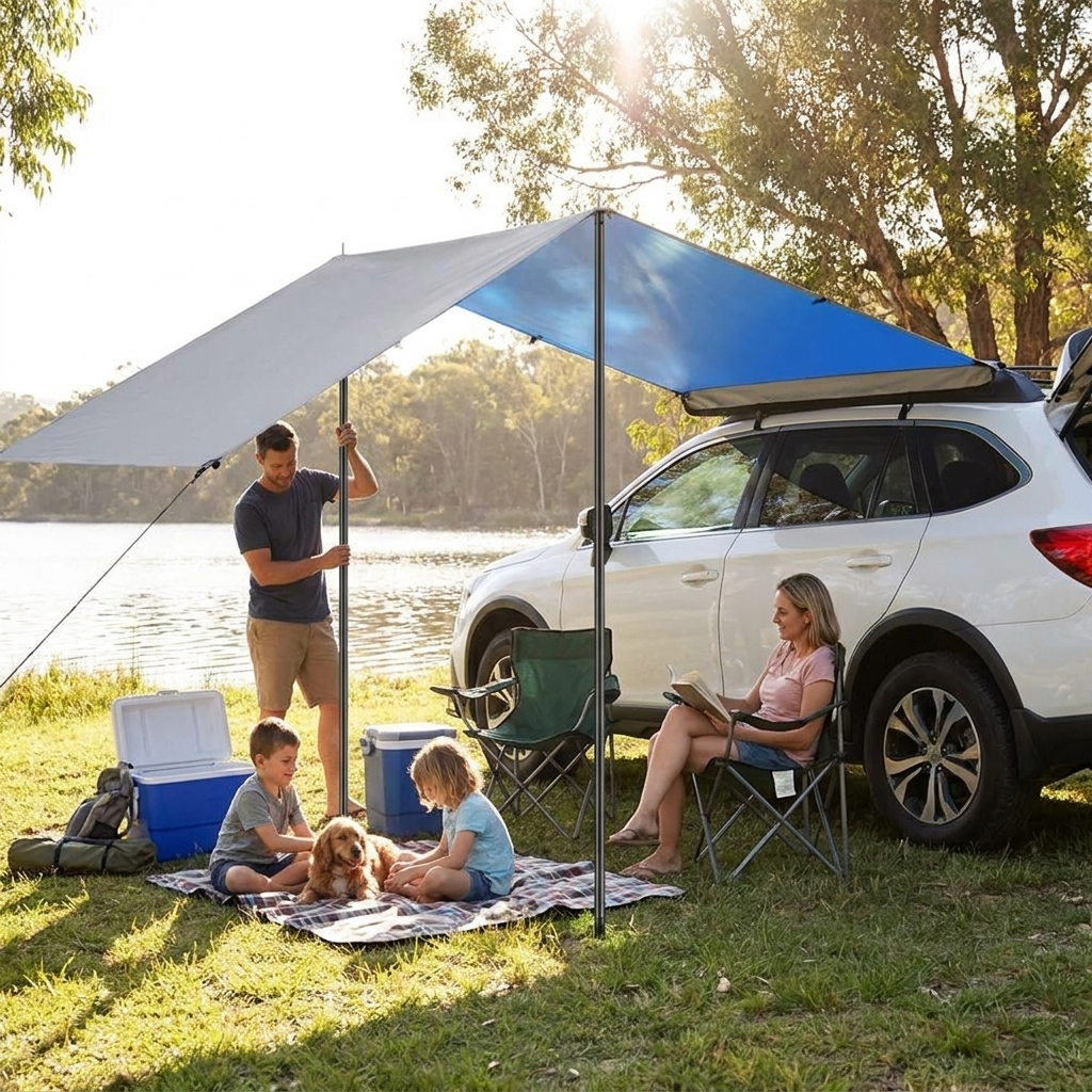 Waterproof Car Side Awning Pull-Out Kit lifestyle