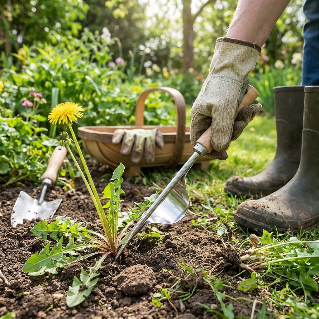 V-Shaped Weed Puller with Long Handle lifestyle