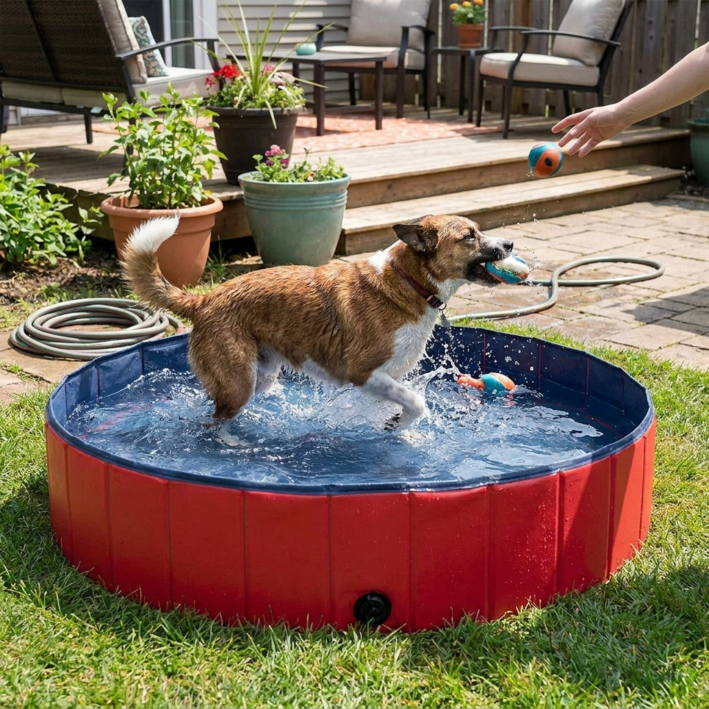 Foldable Dog Pool lifestyle
