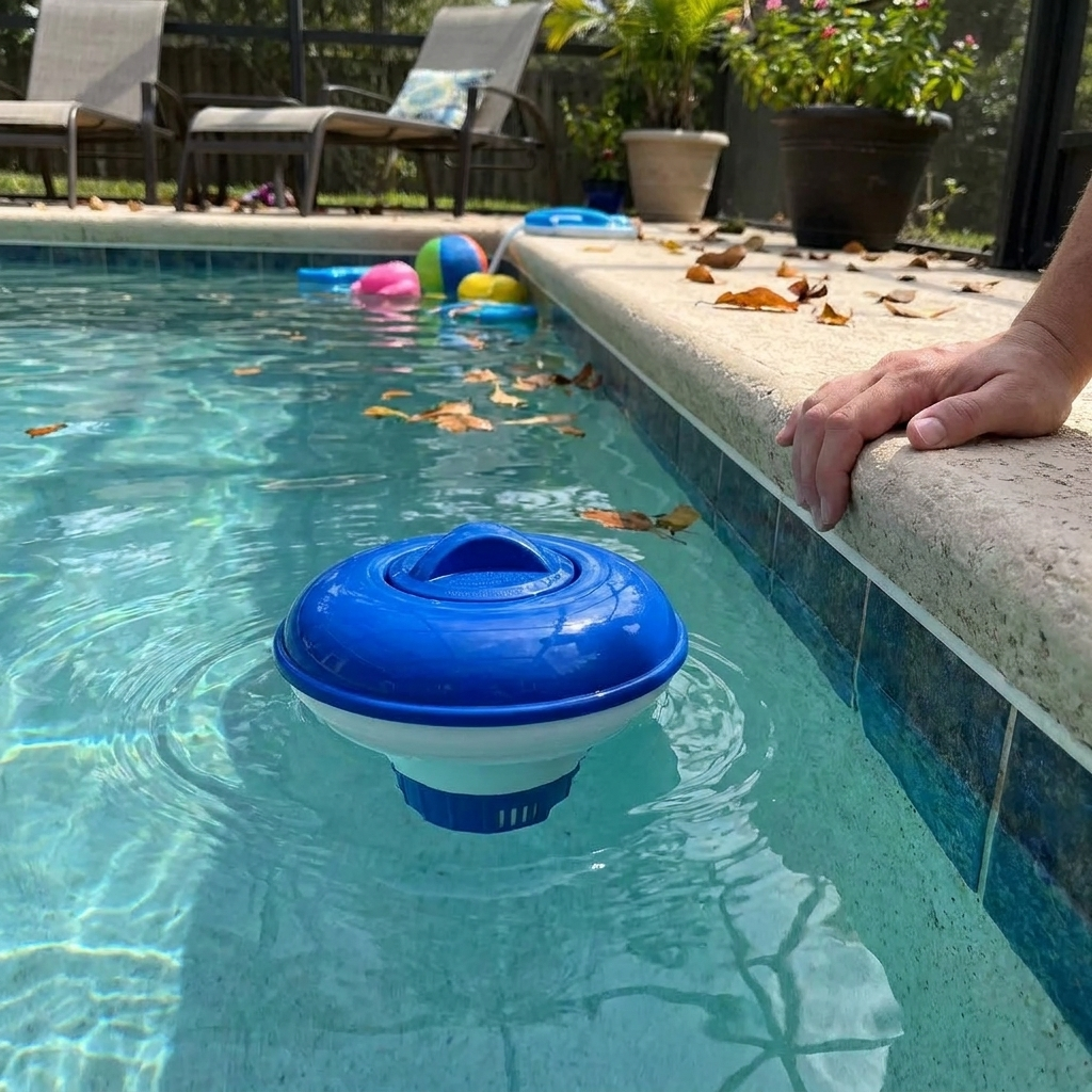 Adjustable Pool Chlorine Floater Dispenser lifestyle