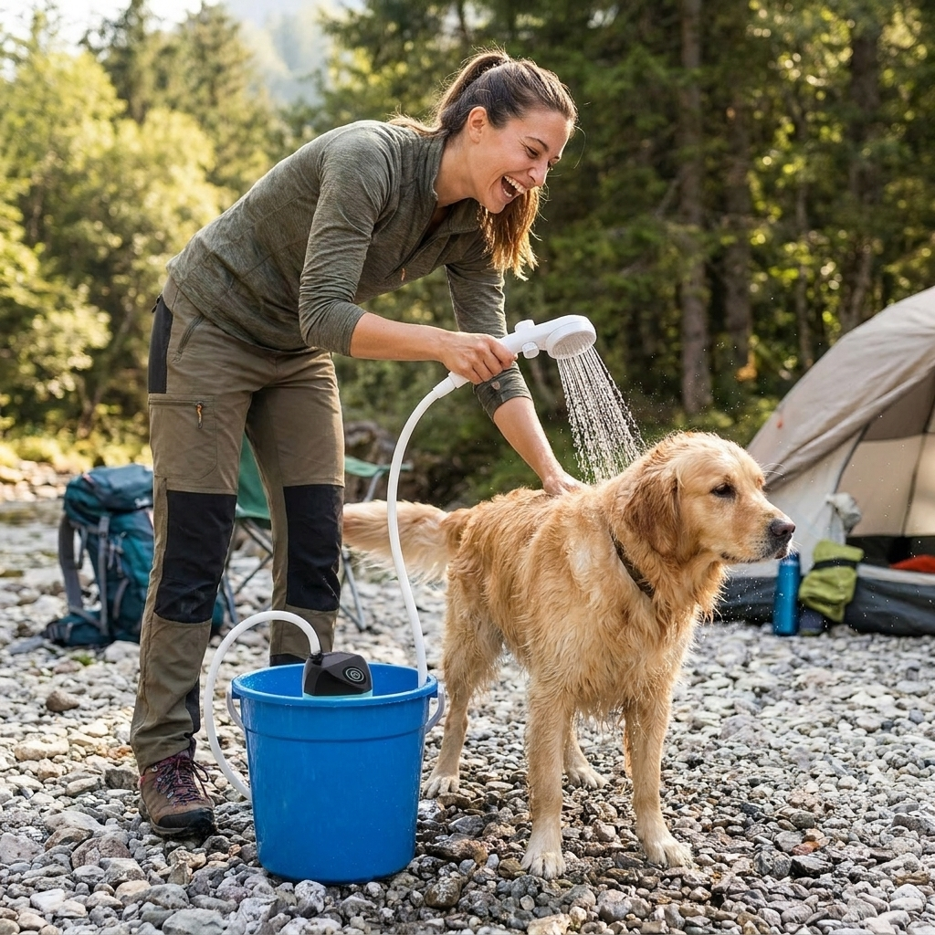 Electric Portable Camping Shower lifestyle