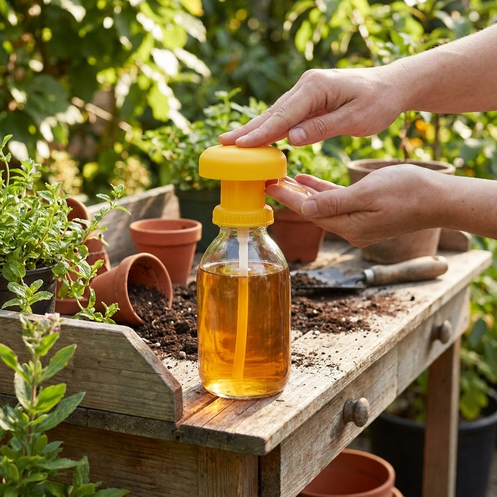 Reusable Fruit Fly Trap with Hanging Cover lifestyle