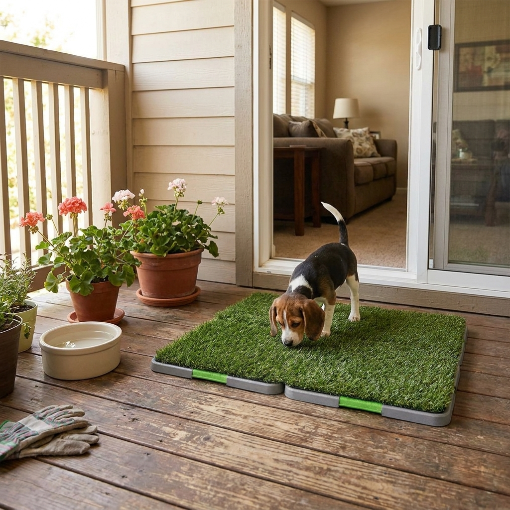 Artificial Pet Potty Training Grass Mat lifestyle