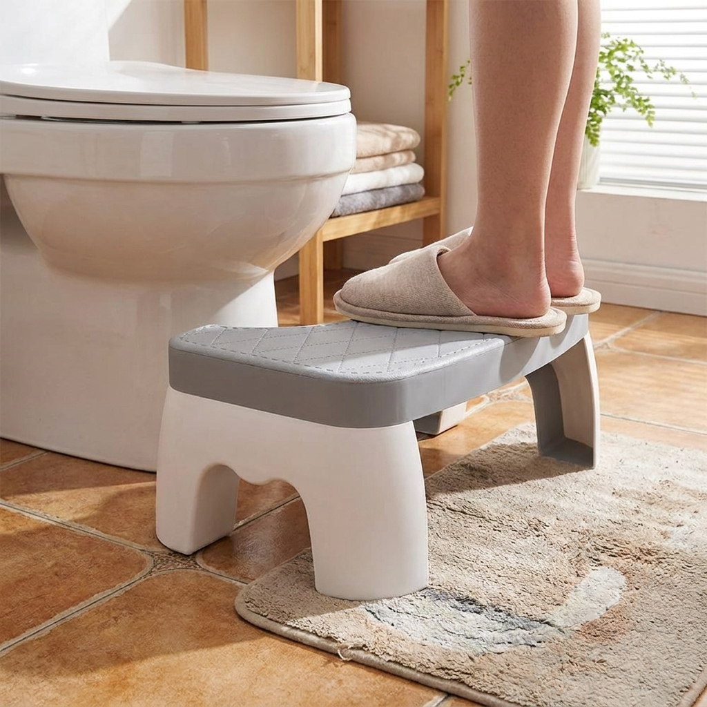 Non-Slip Compact Toilet Squat Stool lifestyle