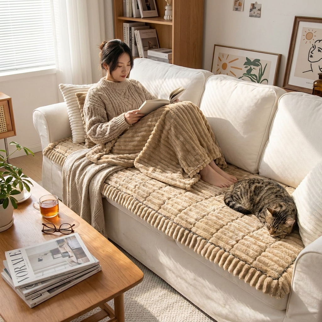Ultra Plush Sofa & Couch Slipcover lifestyle