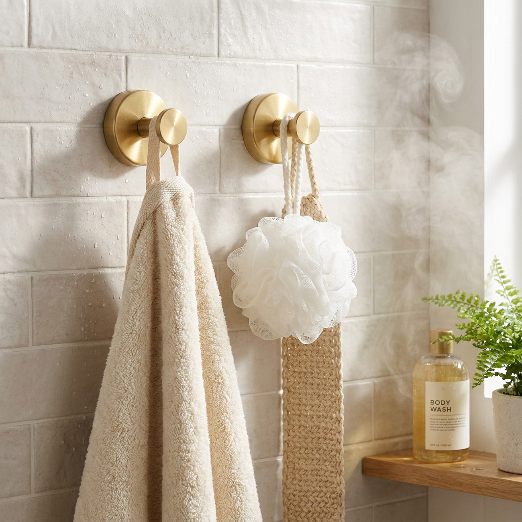 Twist-Lock Suction Cup Wall Hooks lifestyle