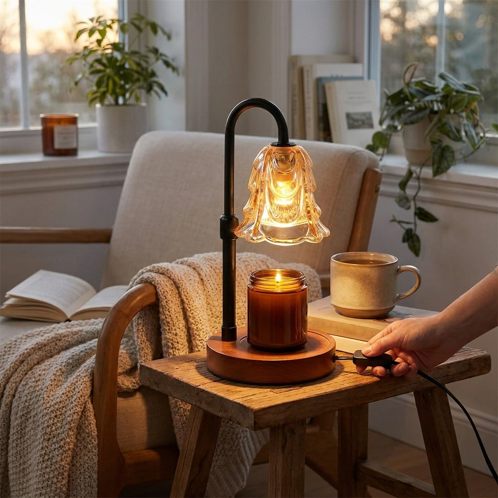 Flower Dimmable Candle Warmer Lamp lifestyle