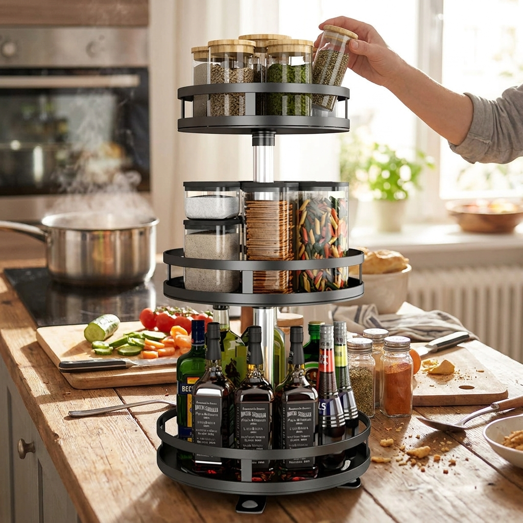 3-Tier Swivel Metal Organizer lifestyle