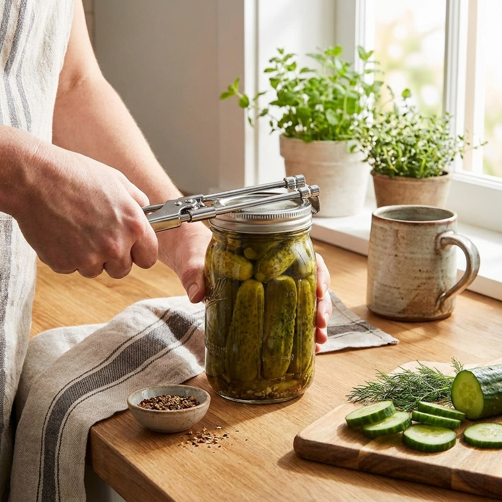 Adjustable Stainless Steel Multi Function Jar Opener lifestyle