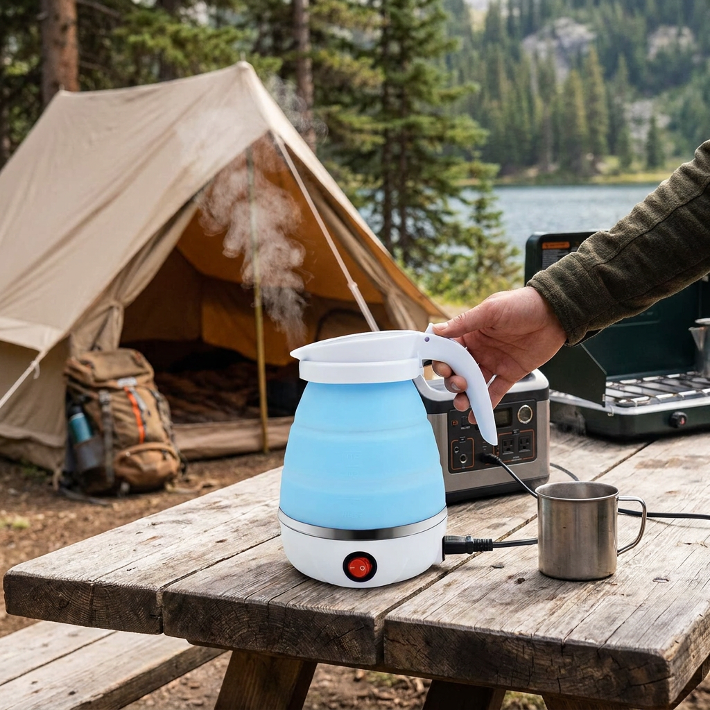 Foldable travel kettle lifestyle