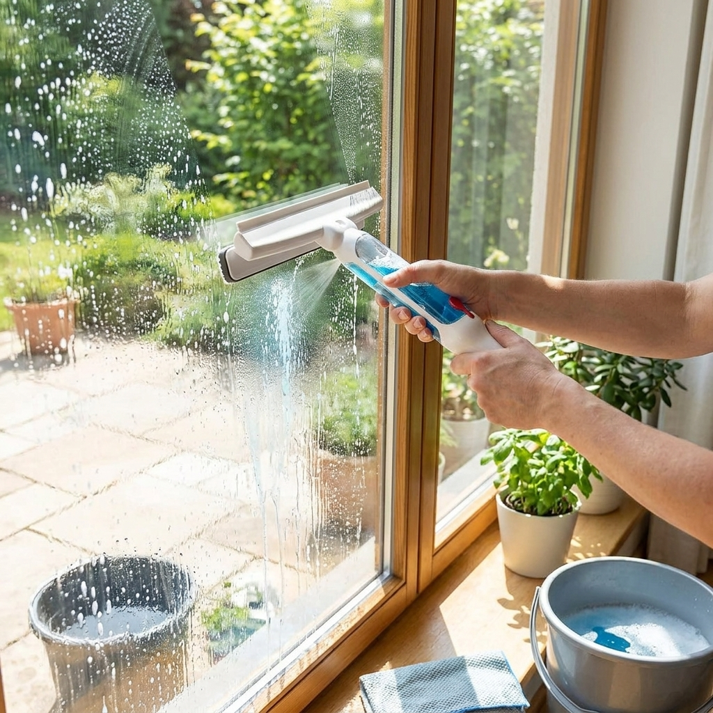 Long Handle Telescopic Window Cleaner lifestyle