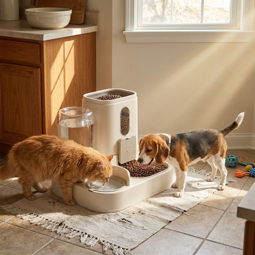 2 in 1 Dog and Cat Feeder with Water Dispenser lifestyle