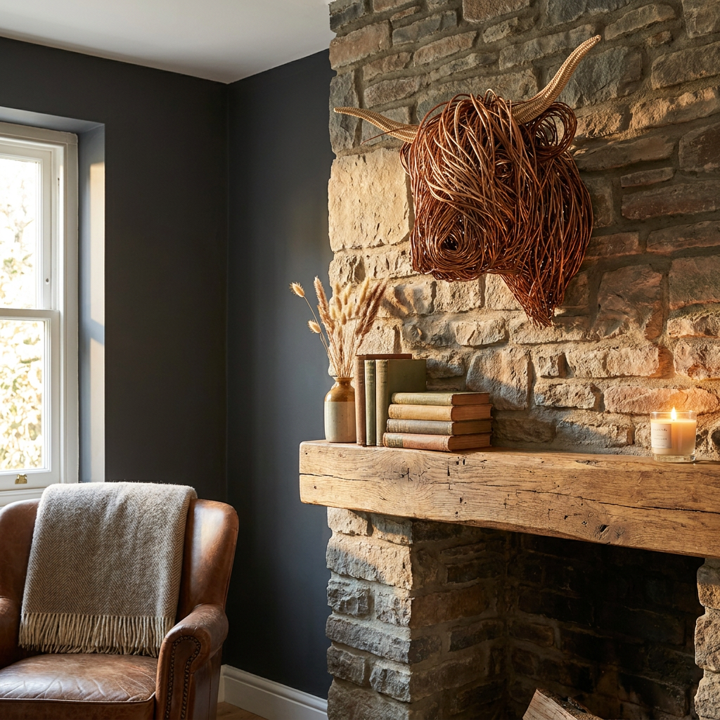 Handcrafted Wall-Mounted Cow Sculpture lifestyle