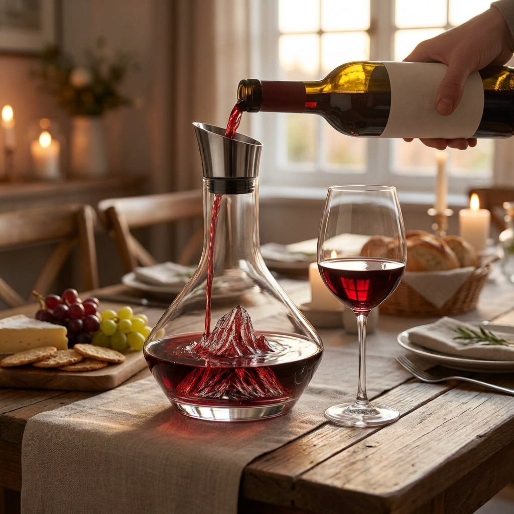 Crystal Glass Wine Decanter & Aerator lifestyle