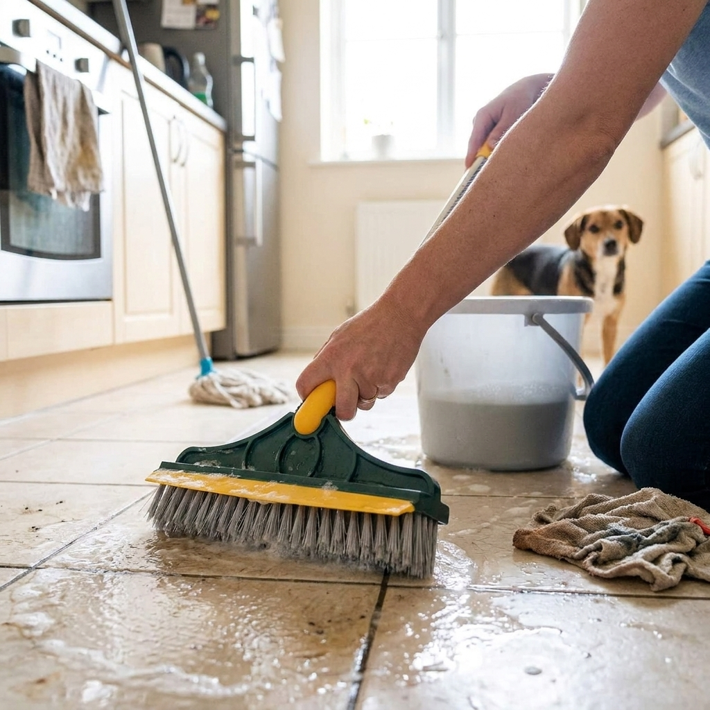 Heavy-Duty Floor Scrub Brush lifestyle