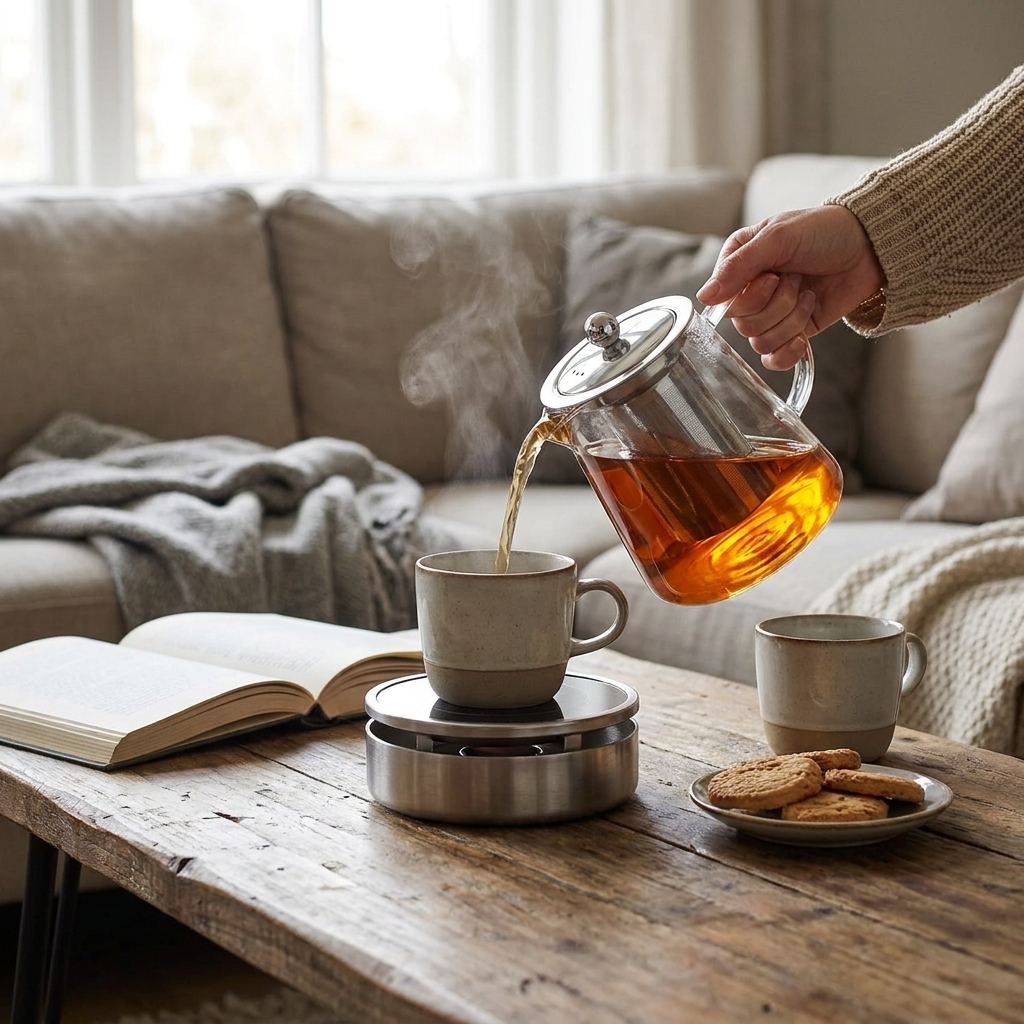 Heat-Resistant Glass Teapot with Infuser lifestyle
