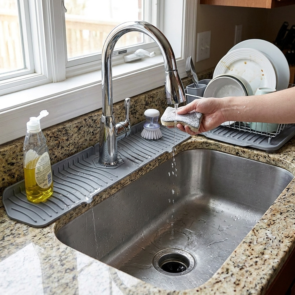 Silicone Kitchen Sink Splash Guard lifestyle