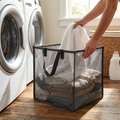 Foldable Mesh Laundry Hamper with Handles lifestyle