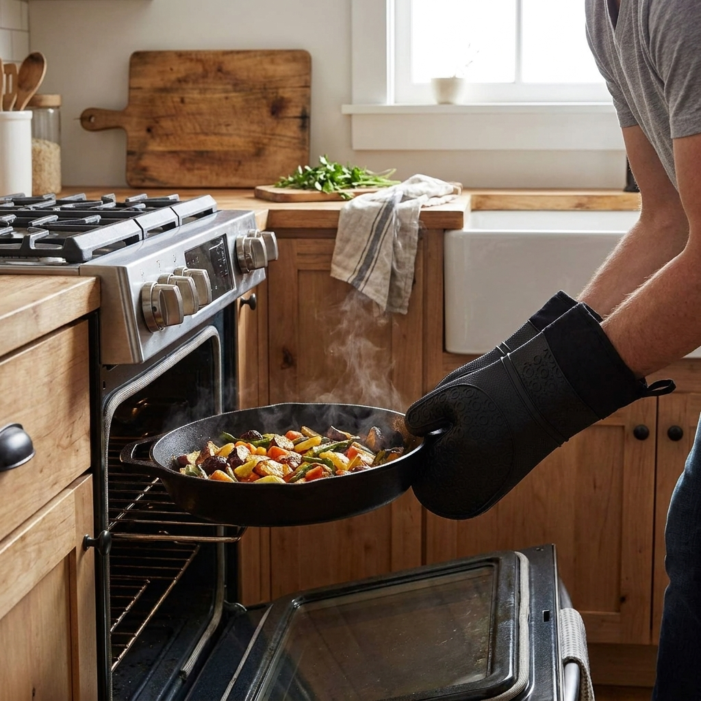 Heat-Resistant Silicone Oven Gloves lifestyle