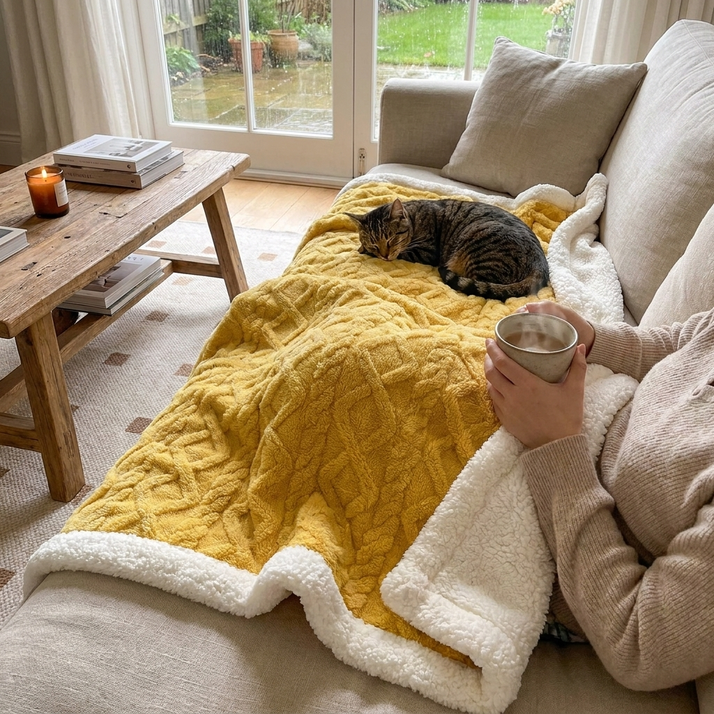 Cozy Soft Fleece Blanket lifestyle