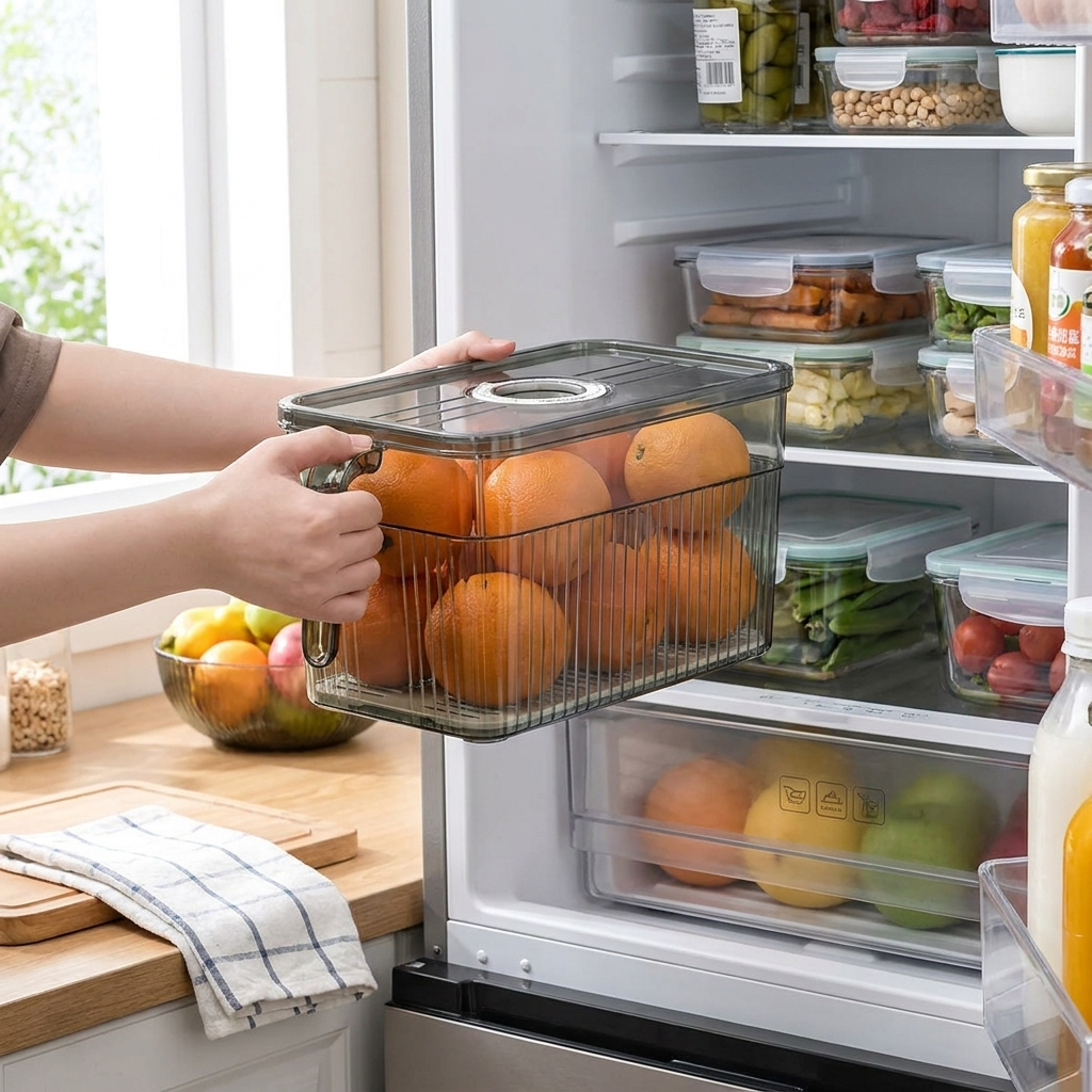 Stackable Refrigerator Storage Box lifestyle