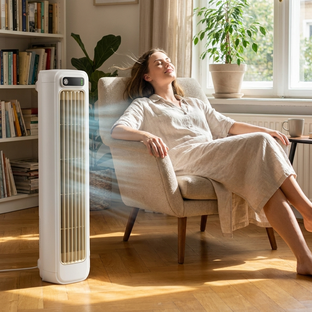 Portable Rechargeable Tabletop Fan lifestyle